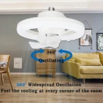 Φωτιστικό-Λάμπα Οροφής E27/220V 48W LED Dimmable με Ανεμιστήρα και Tηλεχειριστήριο