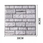 Τρισδιάστατα Αυτοκόλλητα Τοίχου-Ανάγλυφη Ταπετσαρία Γκρί Πέτρα 30x30cm 12 Τεμάχια 1 τ.μ 27527