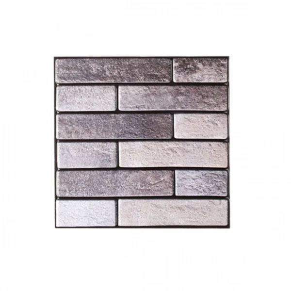 Τρισδιάστατα Αυτοκόλλητα Τοίχου, Ταπετσαρία Γκρί Τούβλο 30x30cm 12 Τεμάχια 1 τ.μ 27519