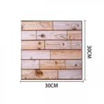 Τρισδιάστατα Αυτοκόλλητα Τοίχου, Ταπετσαρία Ξύλο 30x30cm 12 Τεμάχια 1 τ.μ 27518