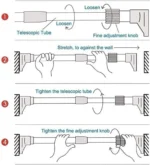 Τηλεσκοπική Ράβδος 22χιλ από Ανοξείδωτο Χάλυβα 160-300εκ για Κρέμασμα Ρούχων και Κουρτινών
