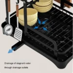 Μεταλλική Πιατοθήκη - Ραφιέρα - Στεγνωτήρας με Σύστημα Αποστράγγισης 30x42x32cm