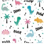 Παιδική Ανάγλυφη Αυτοκόλλητη Ταπετσαρία Τοίχου με Δεινοσαυράκια 75cm x 70cm 4 Τεμάχια – Foam Wall Sticker