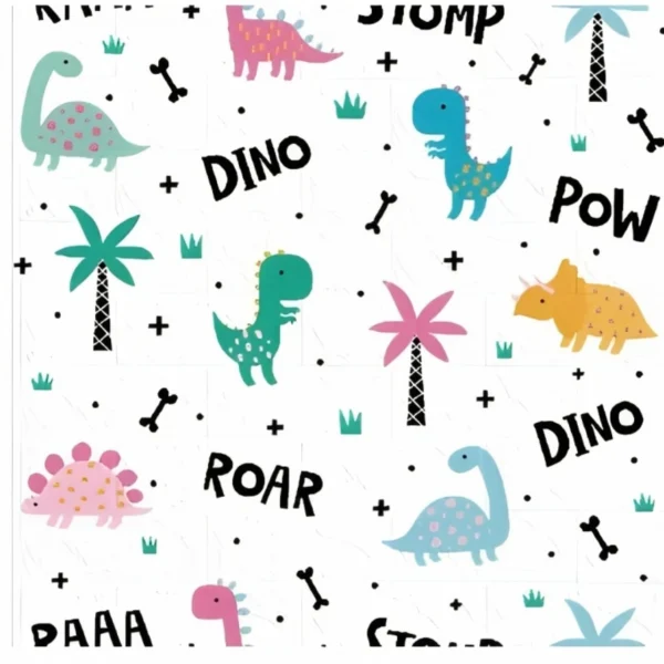 Παιδική Ανάγλυφη Αυτοκόλλητη Ταπετσαρία Τοίχου με Δεινοσαυράκια 75cm x 70cm 4 Τεμάχια – Foam Wall Sticker