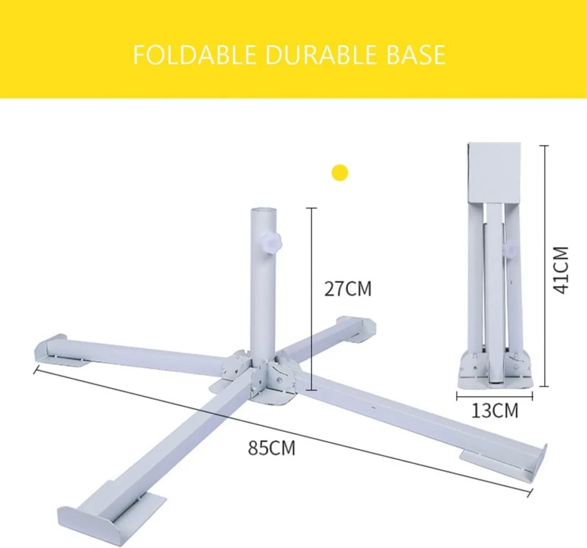 Πτυσσόμενη Λευκή Μεταλλική Βάση Ομπρέλας