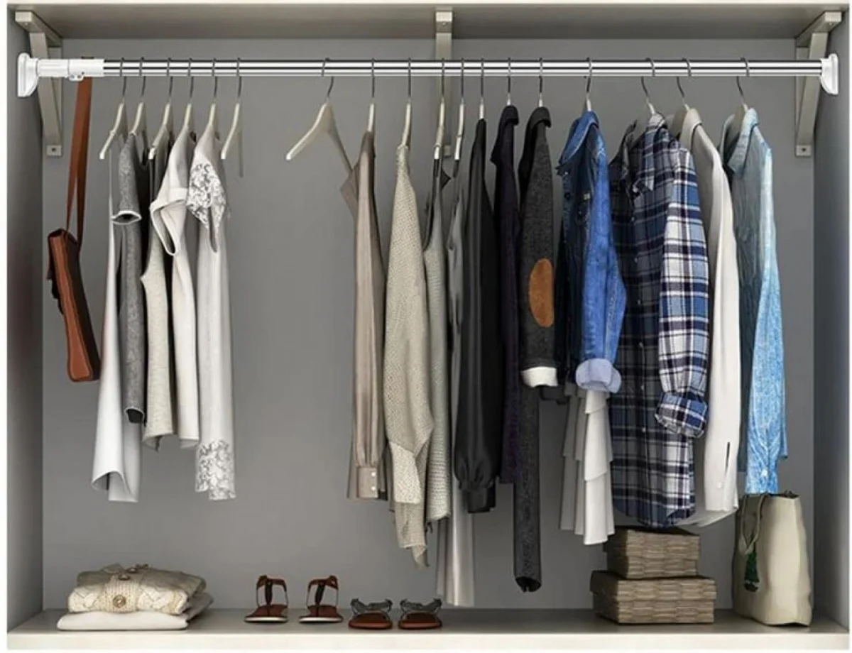 Τηλεσκοπική Ράβδος 22χιλ από Ανοξείδωτο Χάλυβα 90-160εκ για Κρέμασμα Ρούχων και Κουρτινών