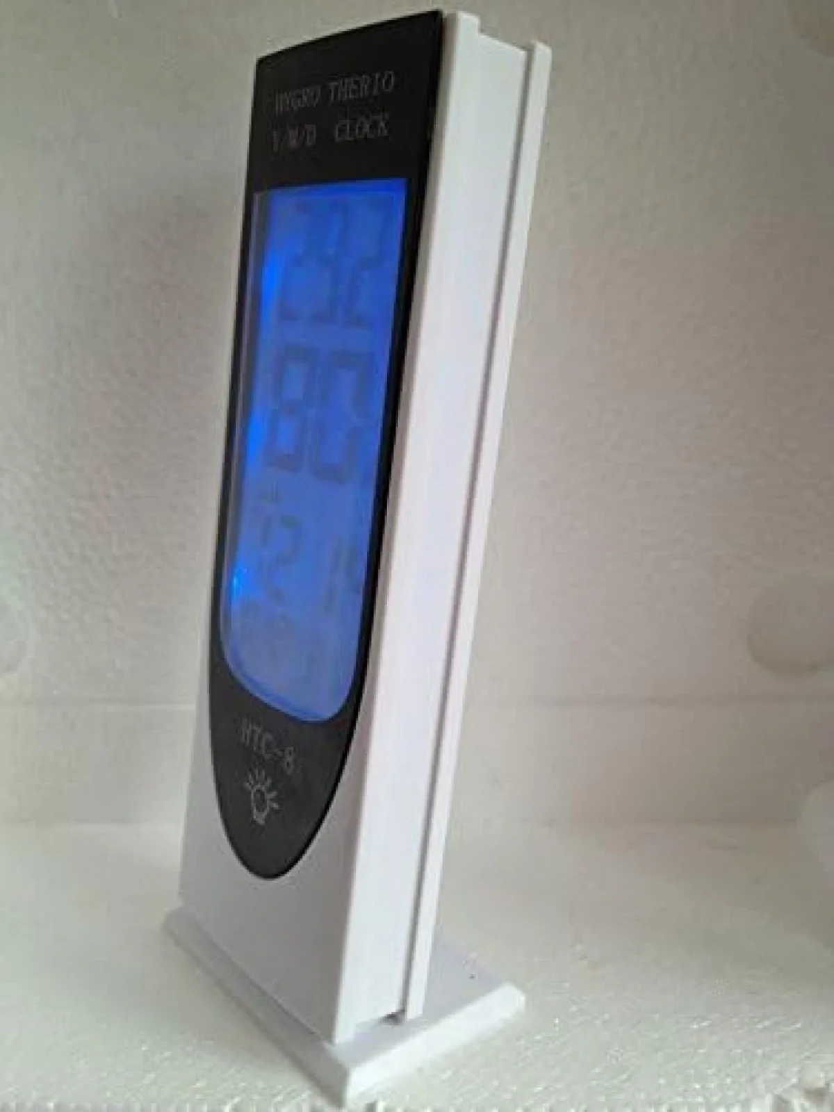 HTC-8 LCD Ψηφιακό LED Θερμόμετρο Υγρόμετρο Υγρόμετρο Οπίσθιου Φωτισμού, με Ξυπνητήρι/Ημερομηνία/Ρολόι/Ημερολόγιο