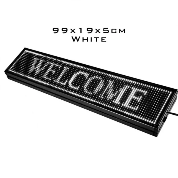 Led Κυλιόμενη Πινακίδα με Λευκό Φωτισμό Μονής Όψης 220v 99x19x5cm