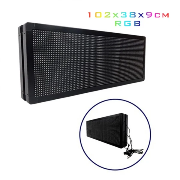 Κυλιόμενη Πινακίδα με Πολύχρωμα LED WiFi Μονής Όψης 100x40cm