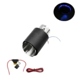 Universal LED Φωτιζόμενο Διακοσμητικό Τελικό - Μπούκα Εξάτμισης Αυτοκινήτου από Ατσάλι 60 - 63mm Μαύρο