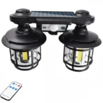 Αδιάβροχο Διπλό Ρετρό Καρφωτό Ηλιακό Φωτιστικό με Ανιχνευτή Κίνησης JD-2217 – ΟΕΜ