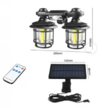 Αδιάβροχο Διπλό Ρετρό Καρφωτό Ηλιακό Φωτιστικό με Ανιχνευτή Κίνησης JD-2217 – ΟΕΜ