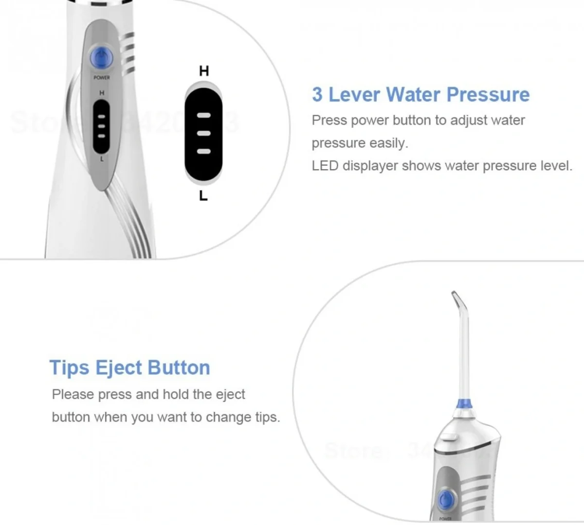 Επαναφορτιζόμενο Φορητό Οδοντιατρικό Σύστημα Καθαρισμού Δοντιών με Πίεση Νερού V500 - Waterpulse Plus Dental Flosser