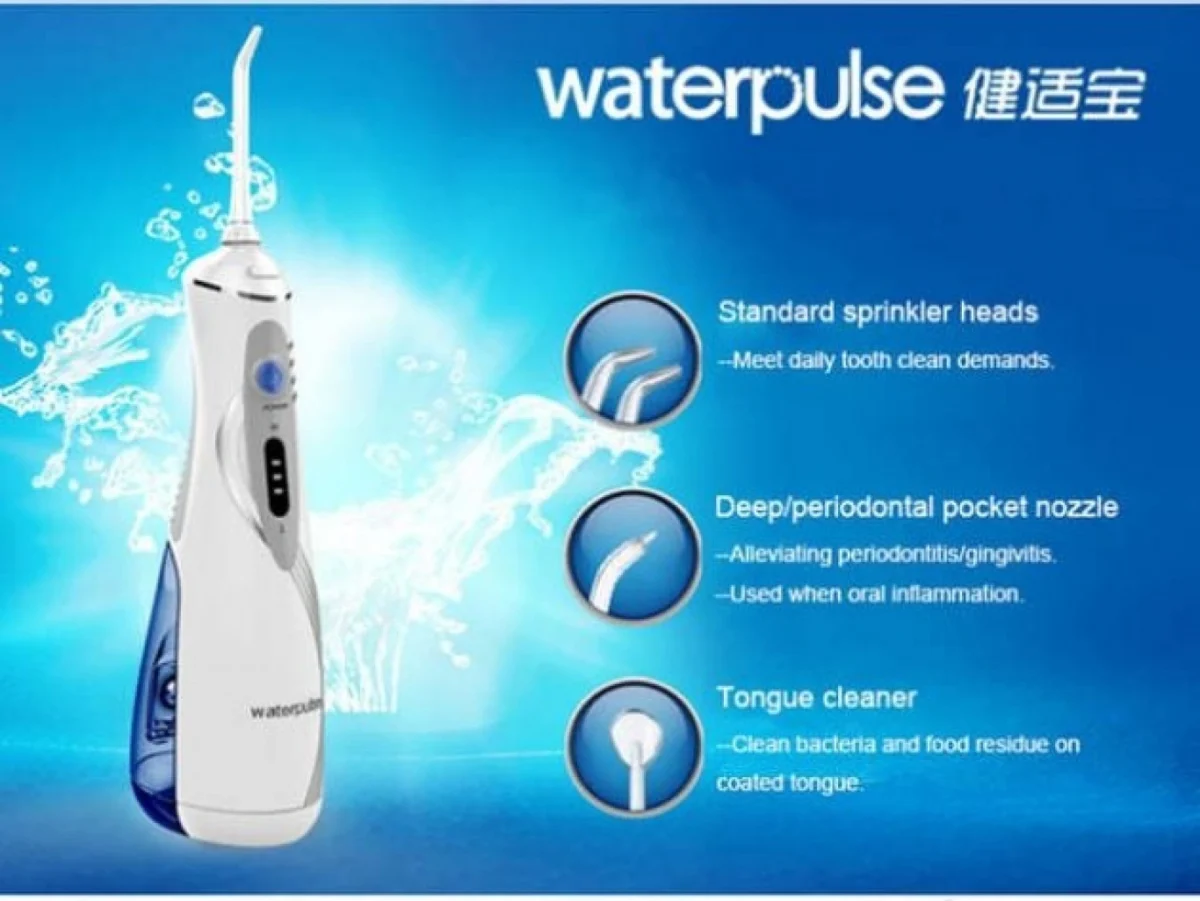 Επαναφορτιζόμενο Φορητό Οδοντιατρικό Σύστημα Καθαρισμού Δοντιών με Πίεση Νερού V500 - Waterpulse Plus Dental Flosser