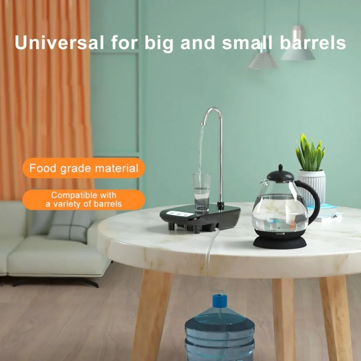 Επιτραπέζια Επαναφορτιζόμενη Αυτόματη Αντλία Φιάλης Νερού με USB - Rechargeable Water Dispenser