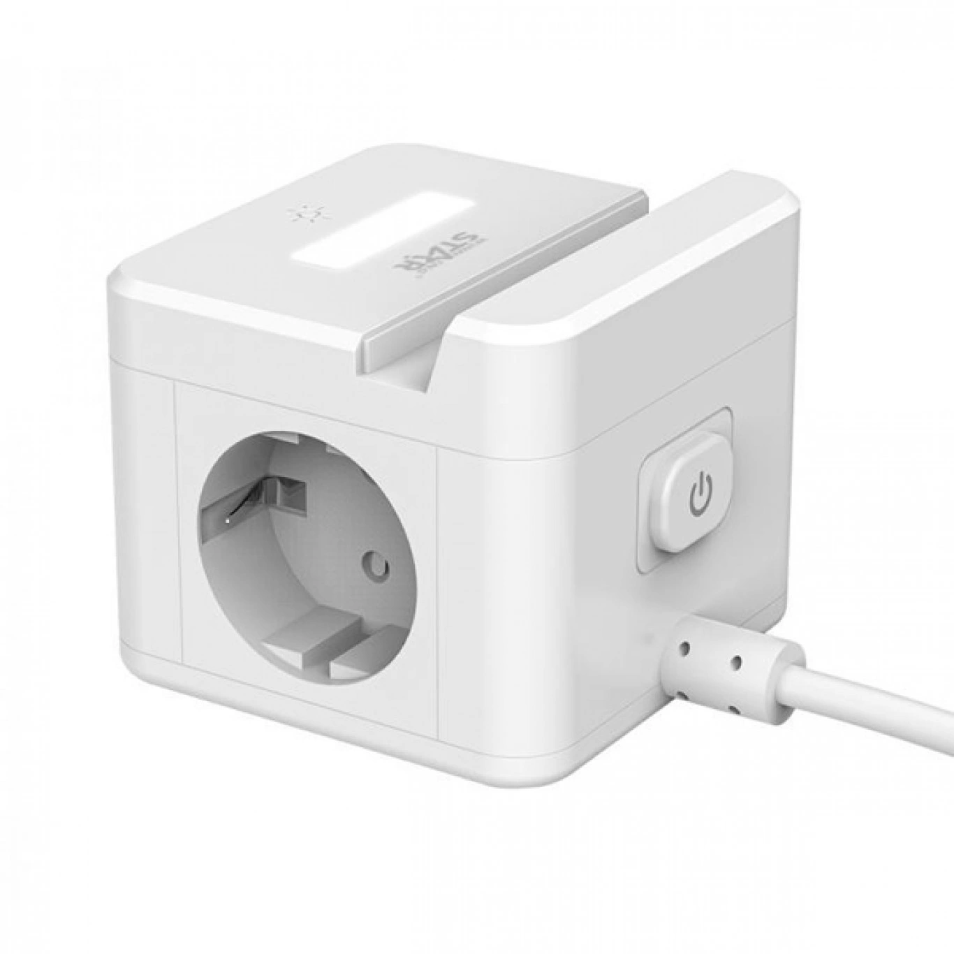 Πολύπριζο Ασφαλείας Κύβος 2 Θέσεων 2500W με 3 θύρες USB 10A, Βάση για Κινητό και Φωτάκι Αφής Πολύπριζο Ασφαλείας Κύβος 2 Θέσεων 2500W με 3 θύρες USB 10A, Βάση για Κινητό και Φωτάκι Αφής