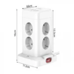 Πολύπριζο Ασφαλείας Κύβος 4 Θέσεων με 3 θύρες USB 10A και Κουμπί ON/OFF 16x11,2x8,6 cm