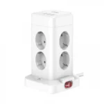 Πολύπριζο Ασφαλείας Κύβος 6 Θέσεων με 4 θύρες USB 10A και Κουμπί ON/OFF 17.6x11,2x8,6 cm