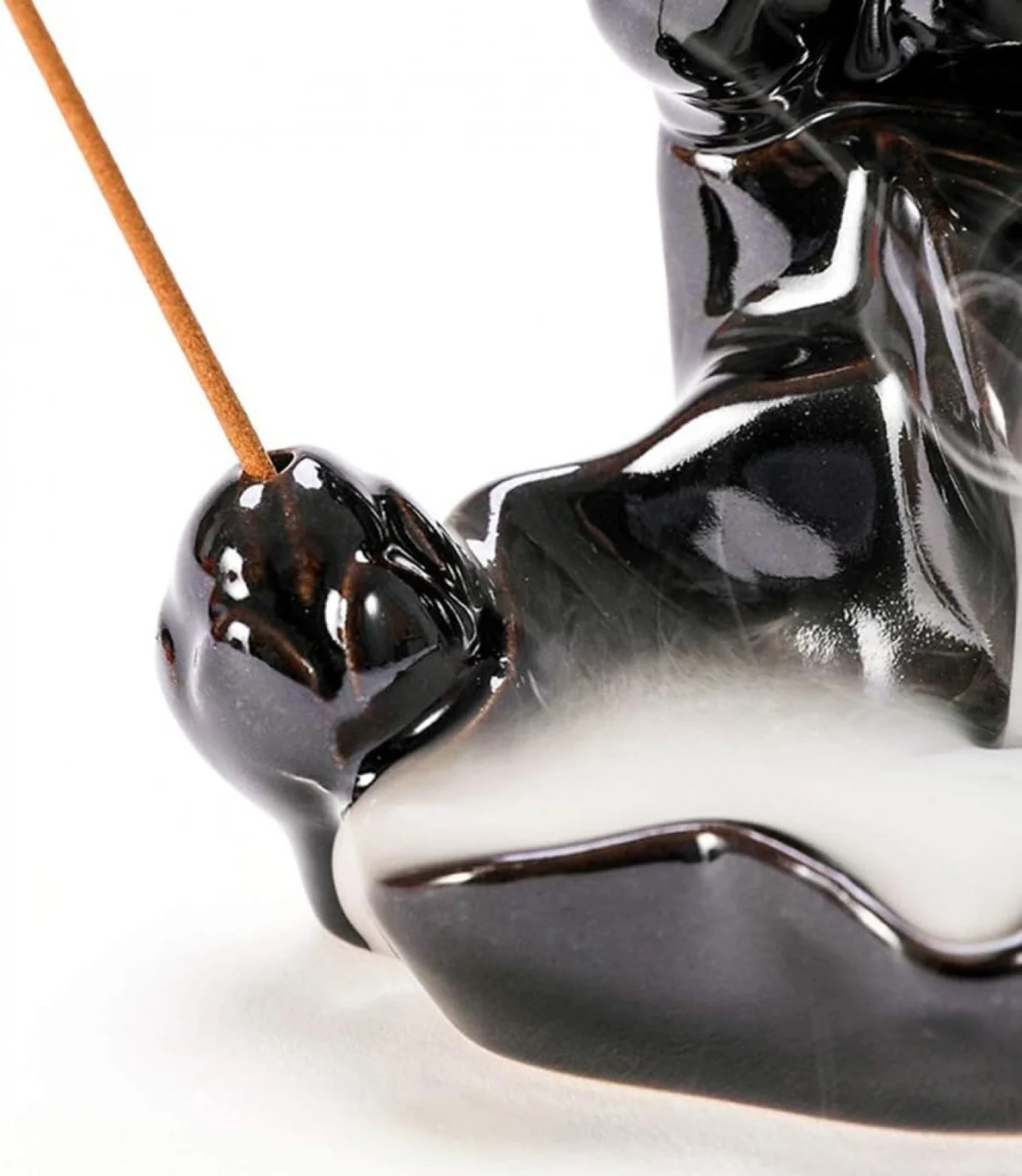 Πορσελάνινη Βάση Αντίστροφης Ροής για Αρωματικά Sticks– Backflow Incense Holder Μαύρο 8x8x8 cm