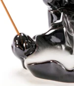 Πορσελάνινη Βάση Αντίστροφης Ροής για Αρωματικά Sticks– Backflow Incense Holder Μαύρο 8x8x8 cm