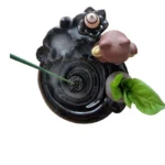 Πορσελάνινη Βάση Αντίστροφης Ροής για Αρωματικά Sticks– Backflow Incense Holder Μαύρο 9x10x10