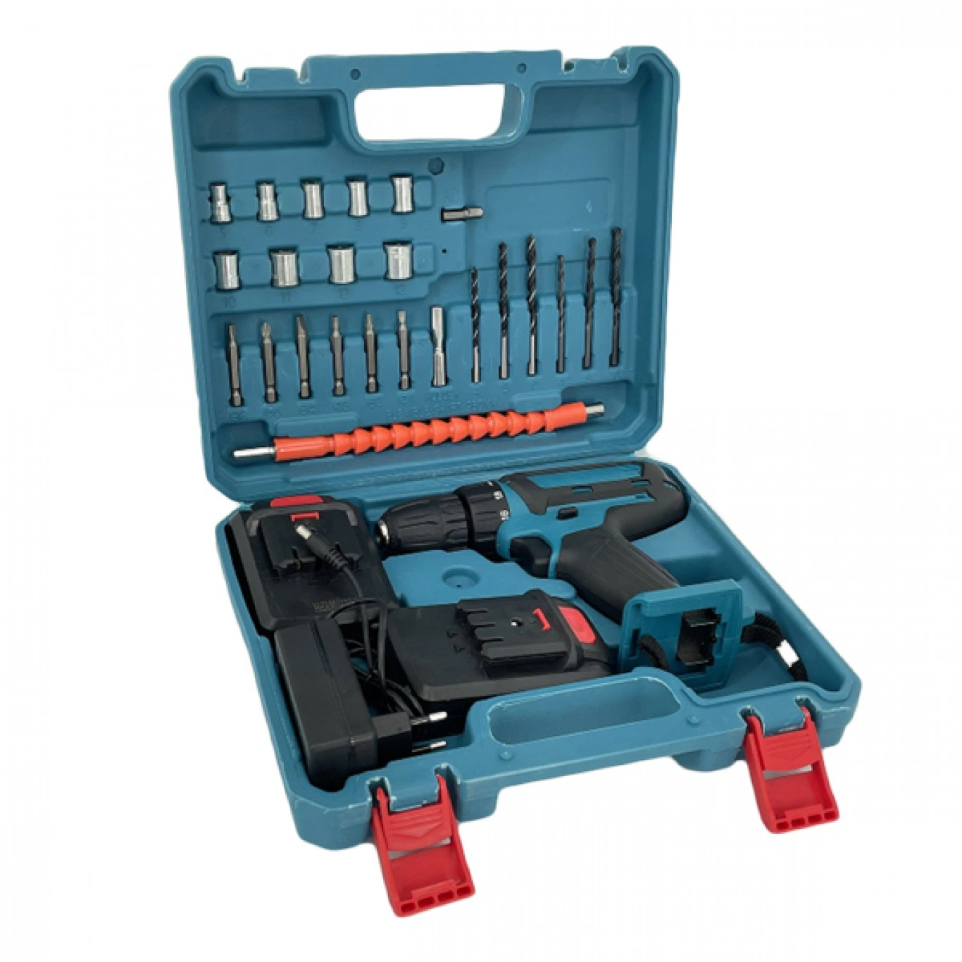 Σετ Δραπανοκατσάβιδο με Εύκαμπτη Επέκταση Άξονα, Καρυδάκια, Τρυπάνια & 2 Μπαταρίες 24V - Βαλιτσάκι Μεταφοράς Σετ Δραπανοκατσάβιδο με Εύκαμπτη Επέκταση Άξονα, Καρυδάκια, Τρυπάνια & 2 Μπαταρίες 24V - Βαλιτσάκι Μεταφοράς