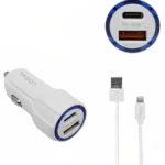 Φορτιστής Αυτοκινήτου Ταχείας Φόρτισης 12V – 24V με Θύρα USB-A 3.1Α και Θύρα USB-C PD 20W και Καλώδιο TypeC - TREQA