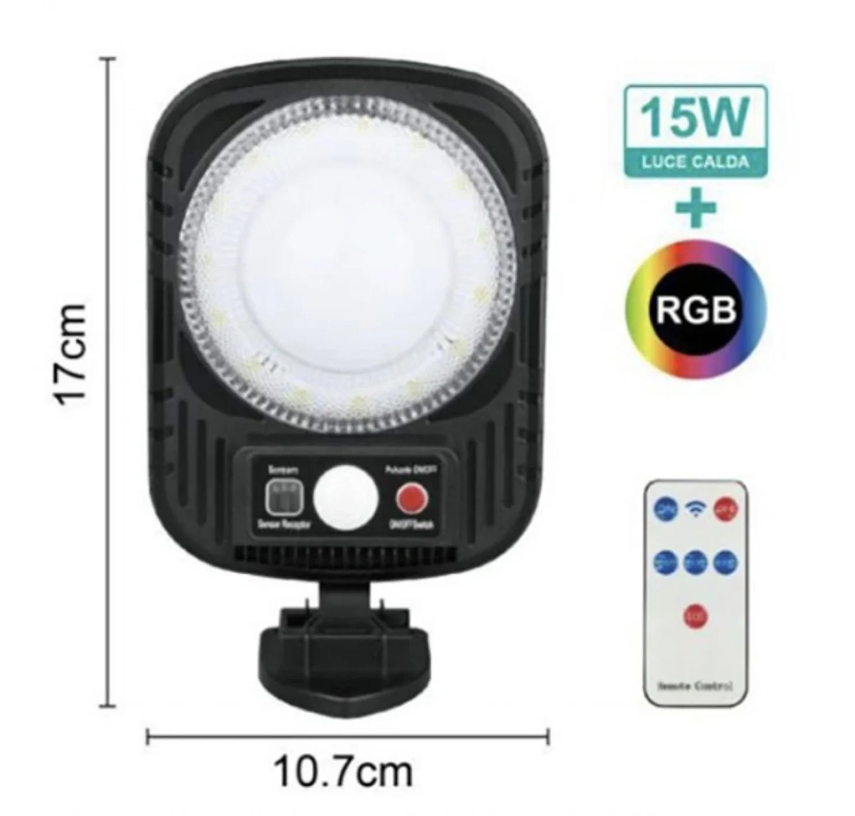 Επιτοίχιο Led Ηλιακό Φωτιστικό 42W 130x150mm με Τηλεχειριστήριο Arrango