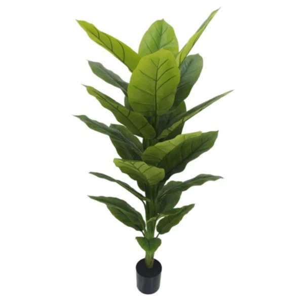 120cm Τεχνητό Διακοσμητικό Φυτό Φίκος "Λυράτα" σε Γλάστρα