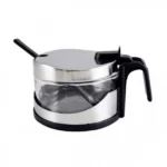 Ζαχαριέρα - Δοχείο για Tριμμένο Τυρί Γυάλινο με Inox Καπάκι και Κουταλάκι 200gr