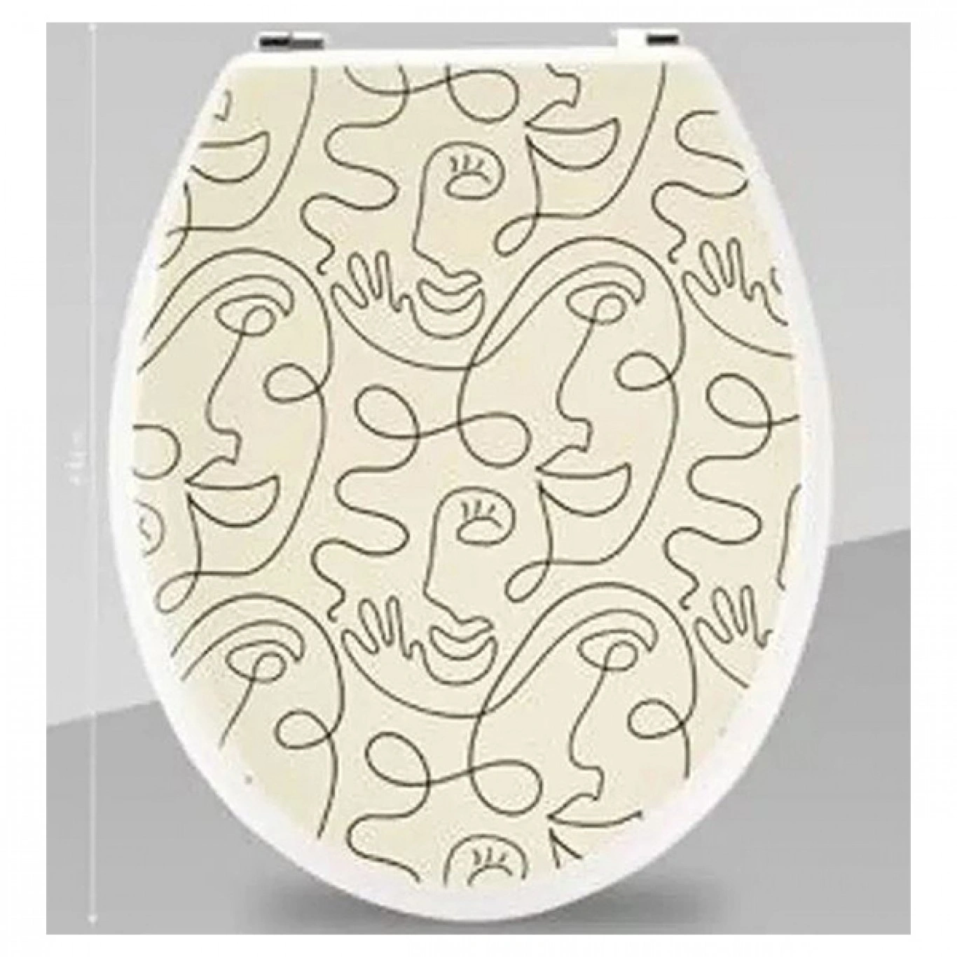 Καπάκι Λεκάνης Πλαστικό με Μοντέρνο Σχέδιο Μονοκοντυλιά Bathlux 36x44cm Καπάκι Λεκάνης Πλαστικό με Μοντέρνο Σχέδιο Μονοκοντυλιά Bathlux 36x44cm