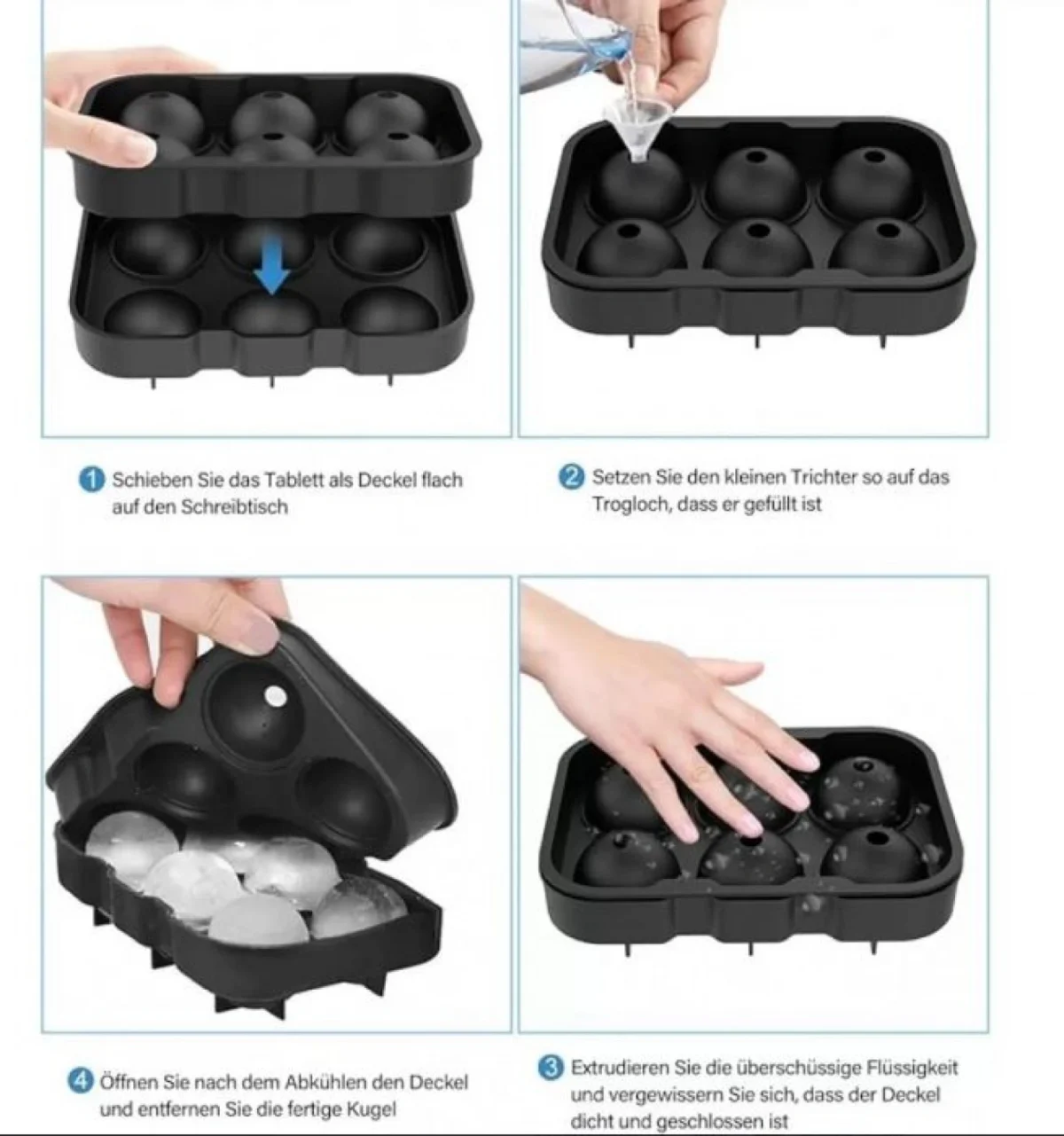 Παγοθήκη Σιλικόνης για 15 Μεγάλα Παγάκια 12.5x18x2.5εκ Μαύρη