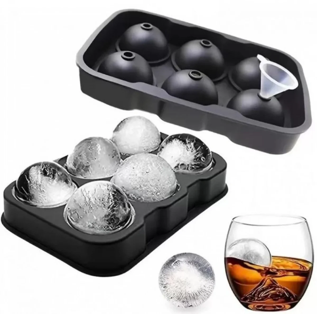 Παγοθήκη Σιλικόνης για 15 Μεγάλα Παγάκια 12.5x18x2.5εκ Μαύρη