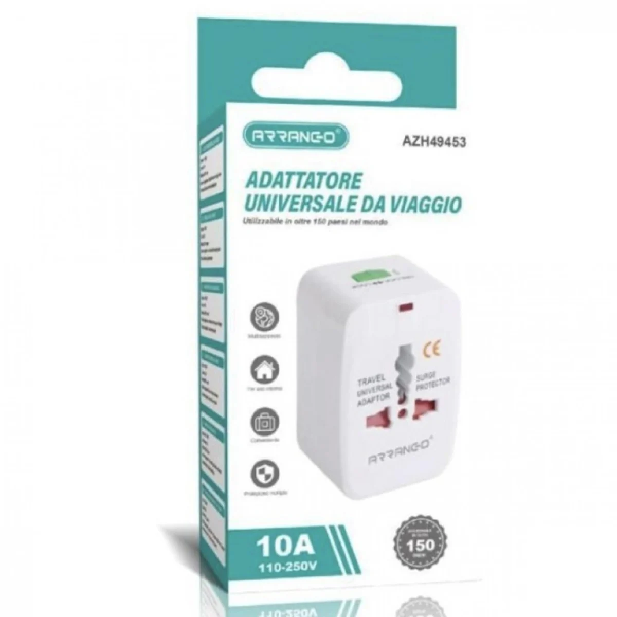 Ταξιδιωτικός Αντάπτορας Πρίζας 6A Universal Travel Adaptor ARRANGO