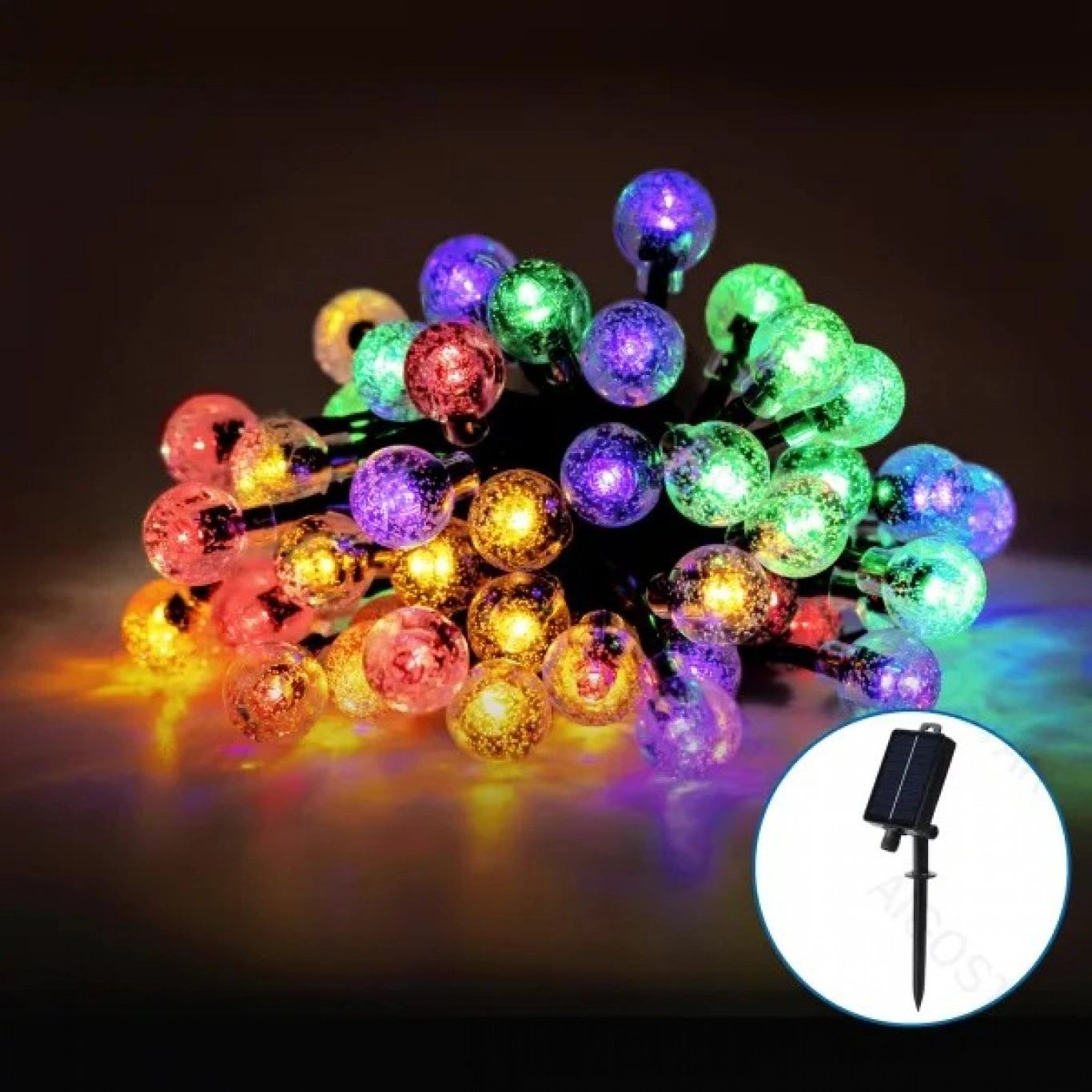 Ηλιακά Χριστουγεννιάτικα Λαμπάκια LED Εξωτερικού Χώρου με Φωτοβολταϊκό Πάνελ - 10m Πολύχρωμου Φωτισμού Aigostar Ηλιακά Χριστουγεννιάτικα Λαμπάκια LED Εξωτερικού Χώρου με Φωτοβολταϊκό Πάνελ - 10m Πολύχρωμου Φωτισμού Aigostar