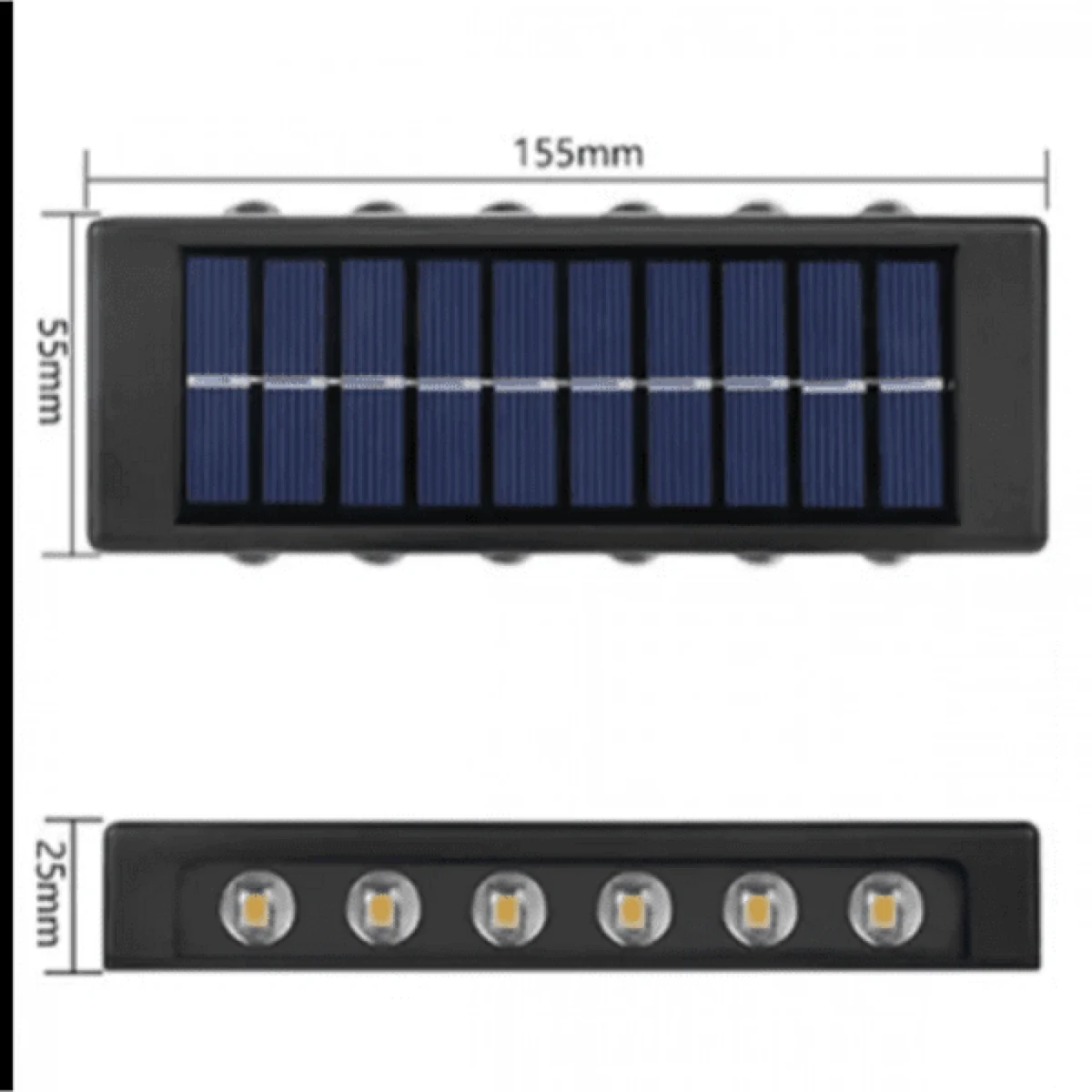 Σετ 2τμχ Επιτοίχια Ηλιακά Φωτιστικά Θερμού Φωτισμού με 12 Smd Led το Καθένα DY-9