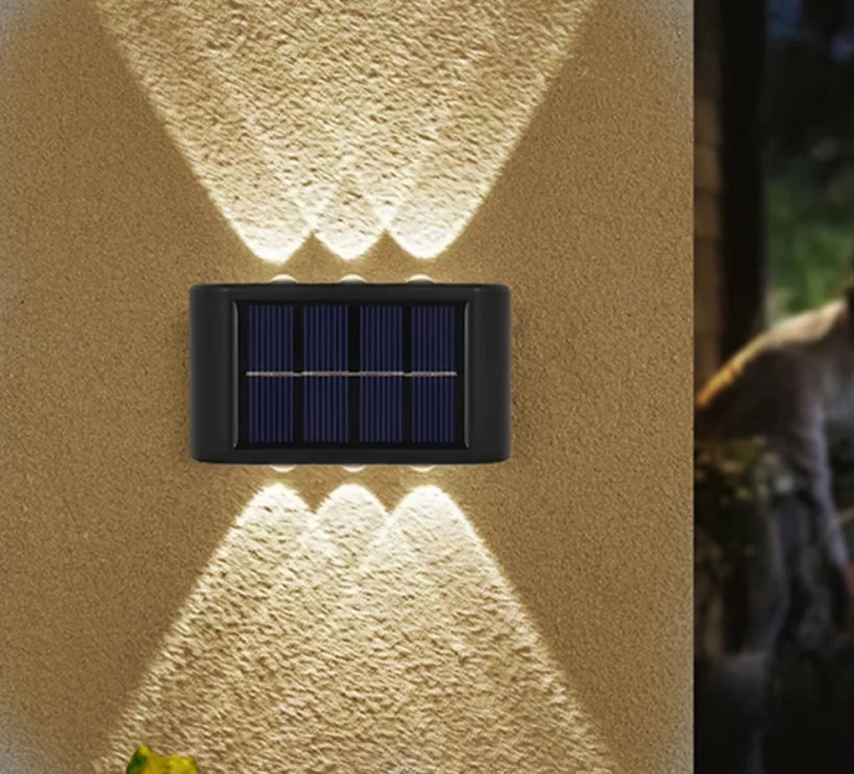 Σετ 2τμχ Επιτοίχια Ηλιακά Φωτιστικά Θερμού Φωτισμού με 6 Smd Led το Καθένα DY-7