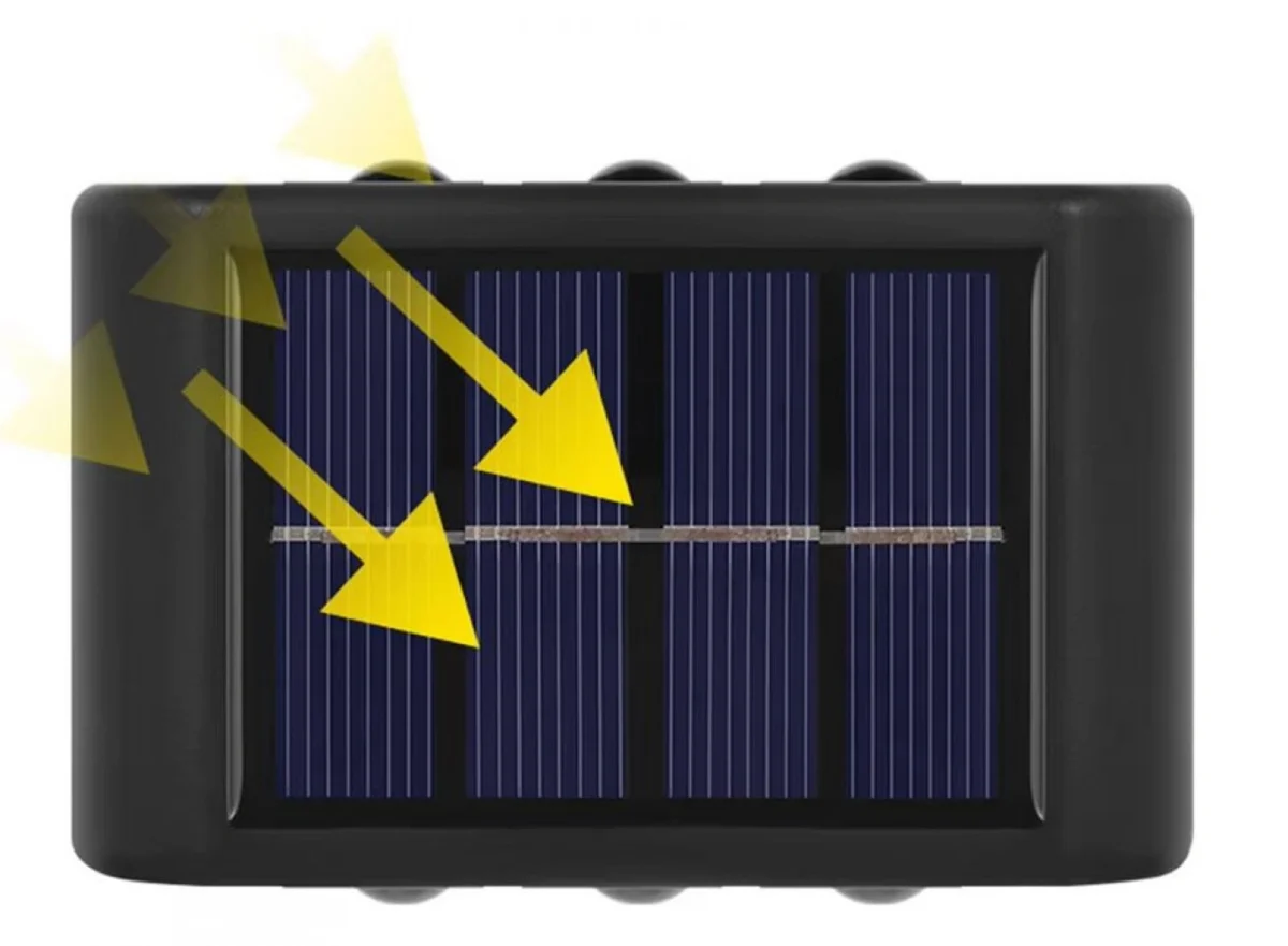 Σετ 2τμχ Επιτοίχια Ηλιακά Φωτιστικά Θερμού Φωτισμού με 6 Smd Led το Καθένα DY-7