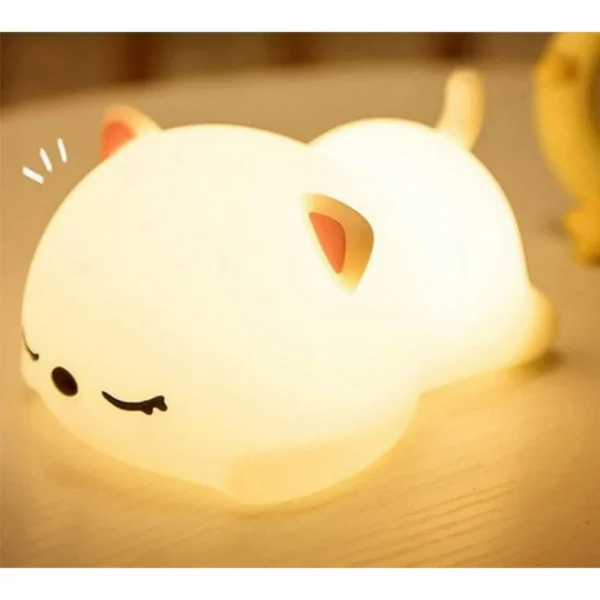 Επαναφορτιζόμενο Διακοσμητικό Φωτιστικό USB Σιλικόνης "Γάτα"