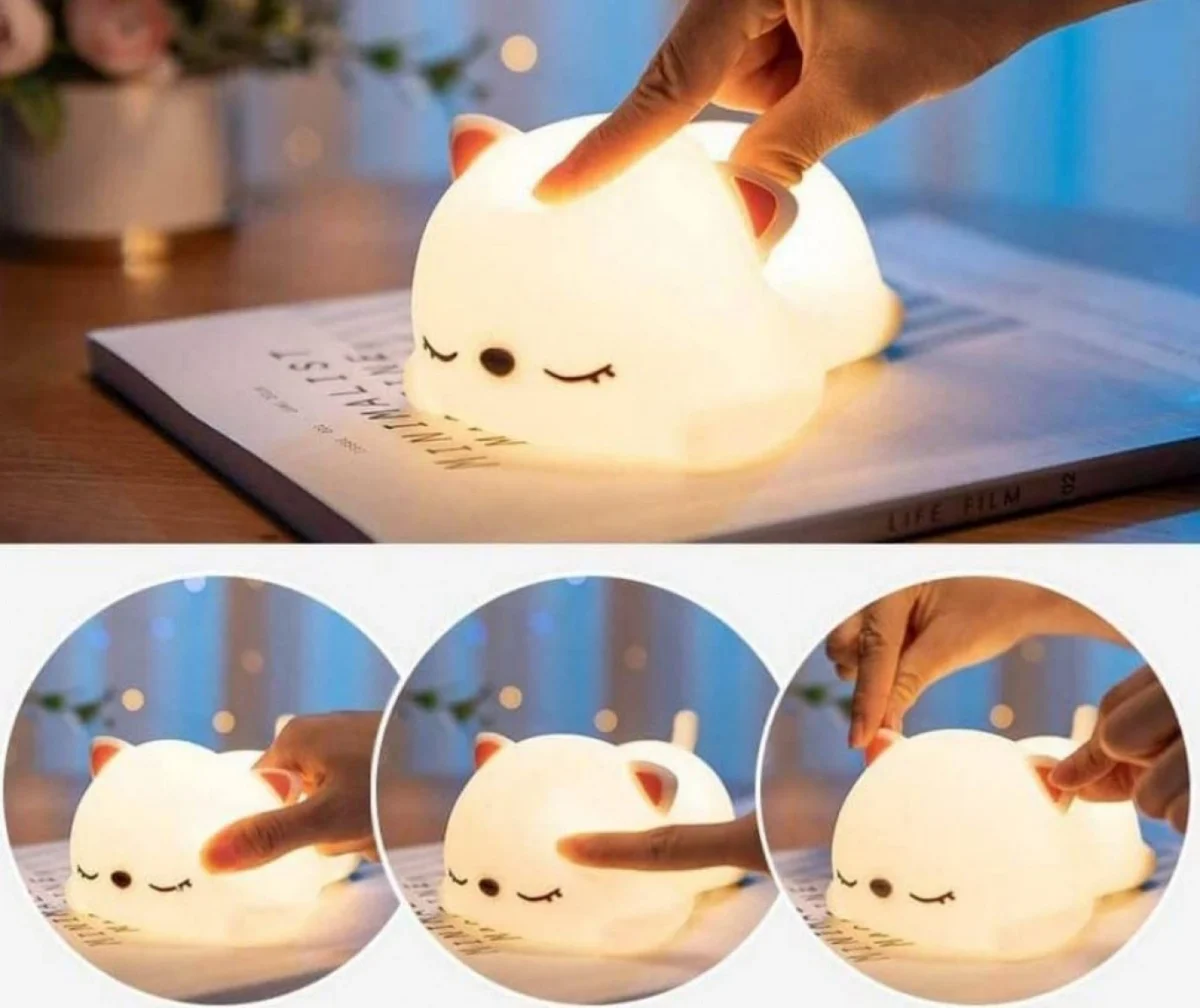 Επαναφορτιζόμενο Διακοσμητικό Φωτιστικό USB Σιλικόνης "Γάτα"