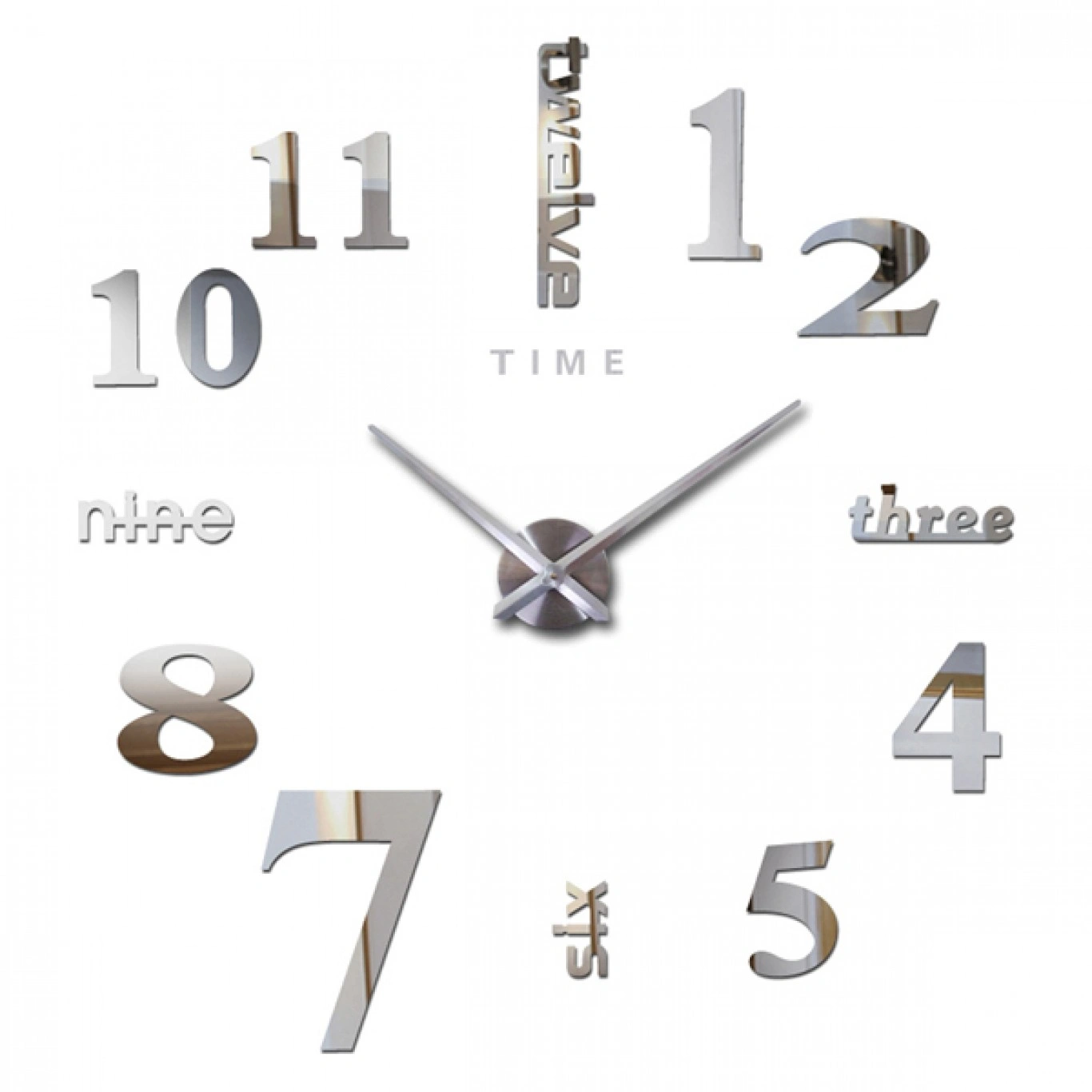 Αυτοκόλλητο Ρολόι Τοίχου Ακρυλικό DIY με Μηχανισμό Quartz με Γράμματα και Αριθμούς Time Καθρέπτης Αυτοκόλλητο Ρολόι Τοίχου Ακρυλικό DIY με Μηχανισμό Quartz με Γράμματα και Αριθμούς Time Καθρέπτης