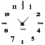 Αυτοκόλλητο Ρολόι Τοίχου Ακρυλικό DIY με Μηχανισμό Quartz με Μαύρα Γράμματα και Αριθμούς