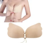 Αόρατο Αυτοκόλλητο Στράπλες Σουτιέν με Σιλικόνη - PushUp Silicone Bra Μπεζ