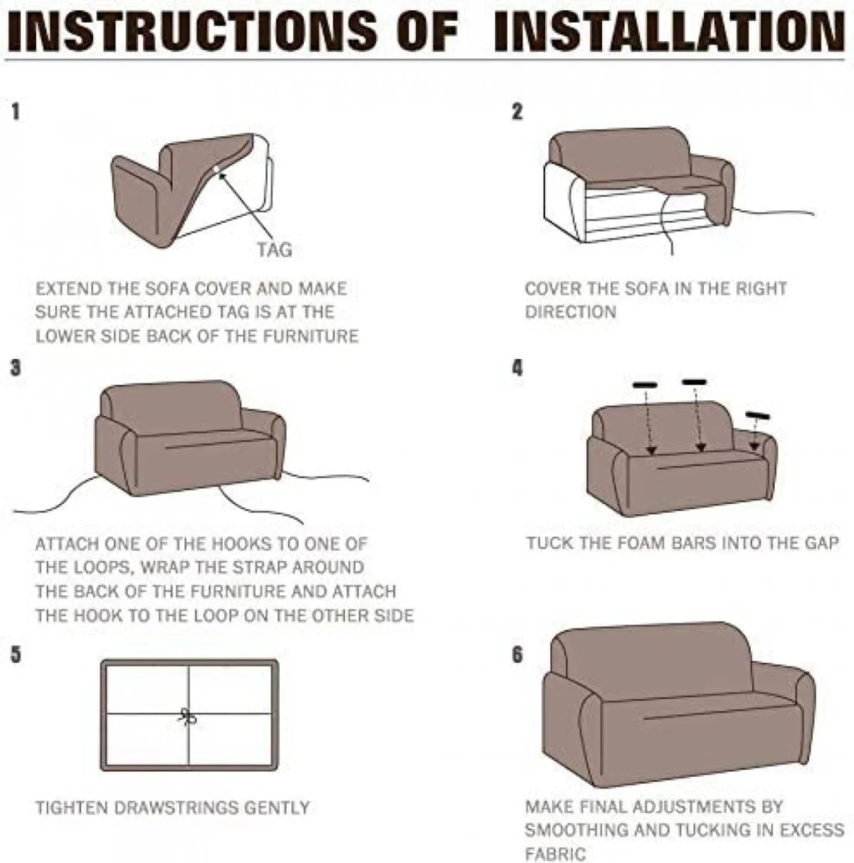 Ελαστικά Καλύμματα για Διθέσιο Καναπέ 140x185cm - Elastic Sofa Cover