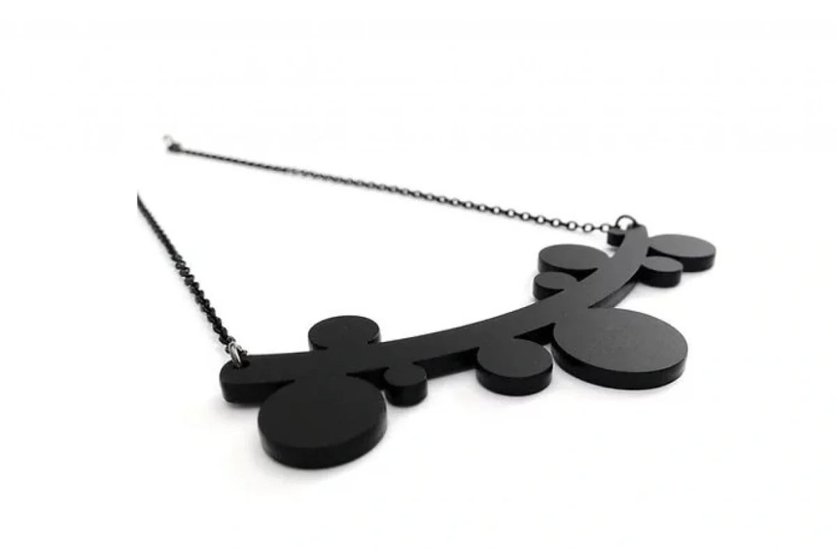 Κολιέ Χειροποίητο Plexiglass Full Circle Necklace με Κοντή Αλυσίδα 20cm