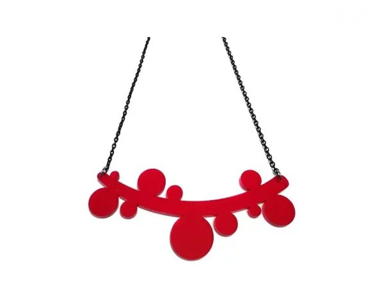 Κολιέ Χειροποίητο Plexiglass Full Circle Necklace με Κοντή Αλυσίδα 20cm