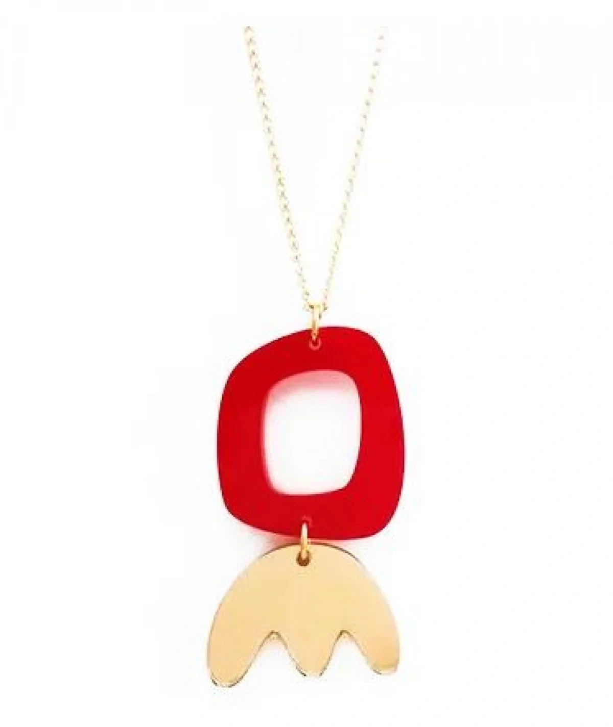 Κολιέ Χειροποίητο απο Plexiglass Circle Of Artemisia Necklace με Μακριά Αλυσίδα 40cm