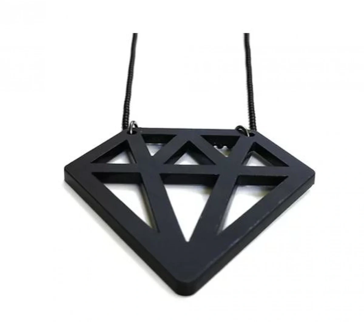 Κολιέ απο Plexiglass Diamond με Μακριά Αλυσίδα 40cm