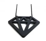 Κολιέ απο Plexiglass Diamond με Μακριά Αλυσίδα 40cm