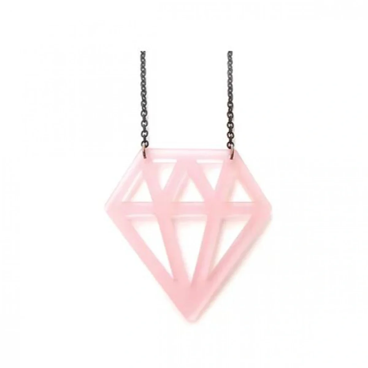 Κολιέ απο Plexiglass Diamond με Μακριά Αλυσίδα 40cm